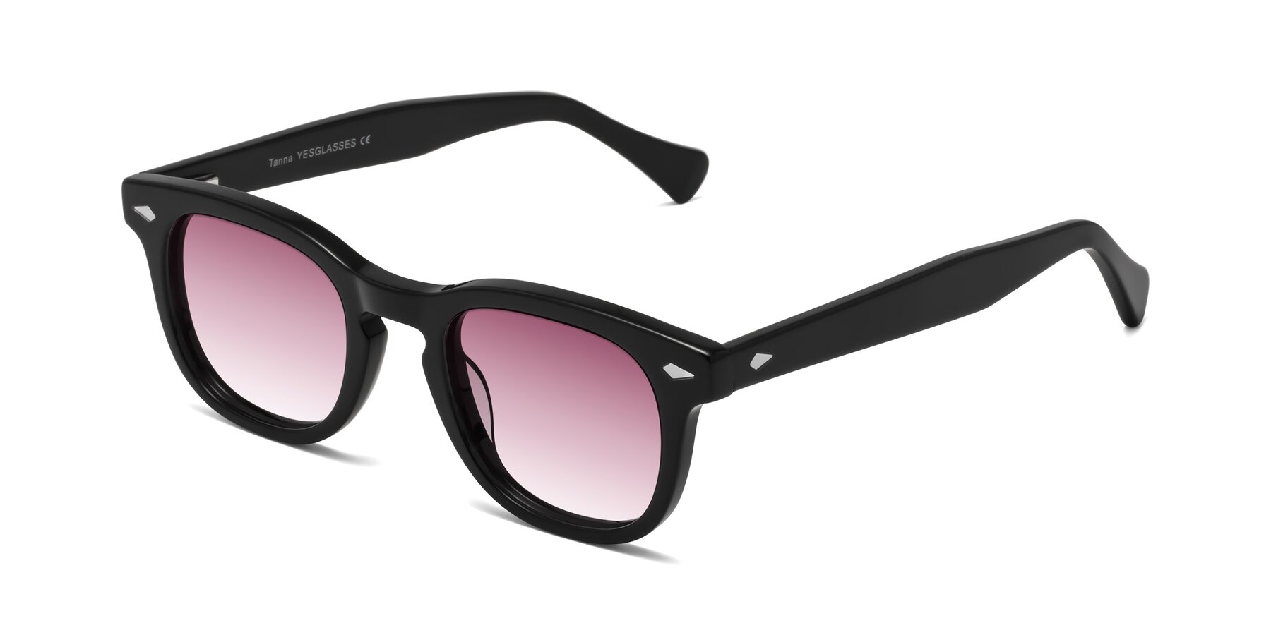 Angle of Tanna in Black with Wine Gradient Lenses