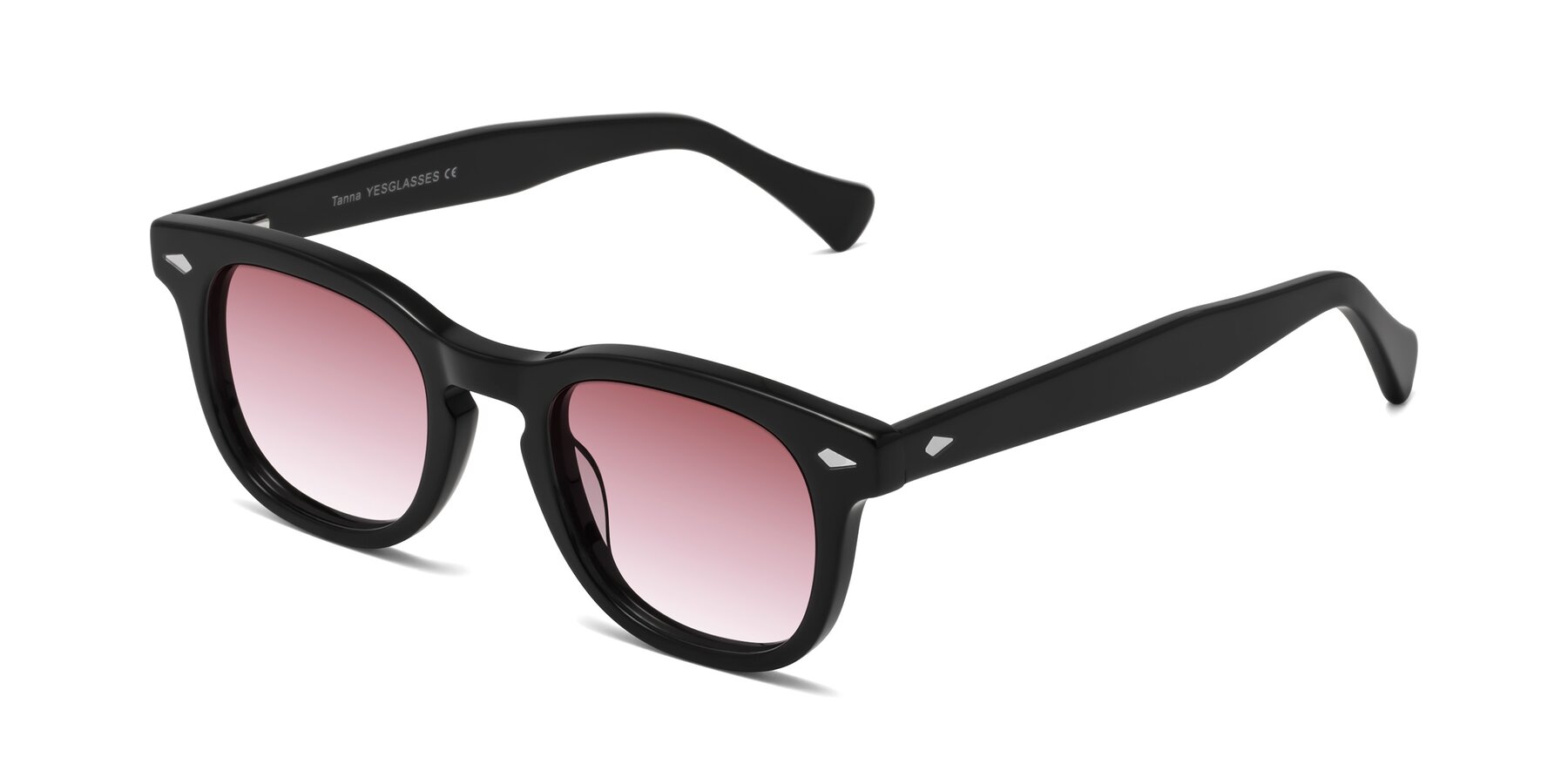 Angle of Tanna in Black with Garnet Gradient Lenses