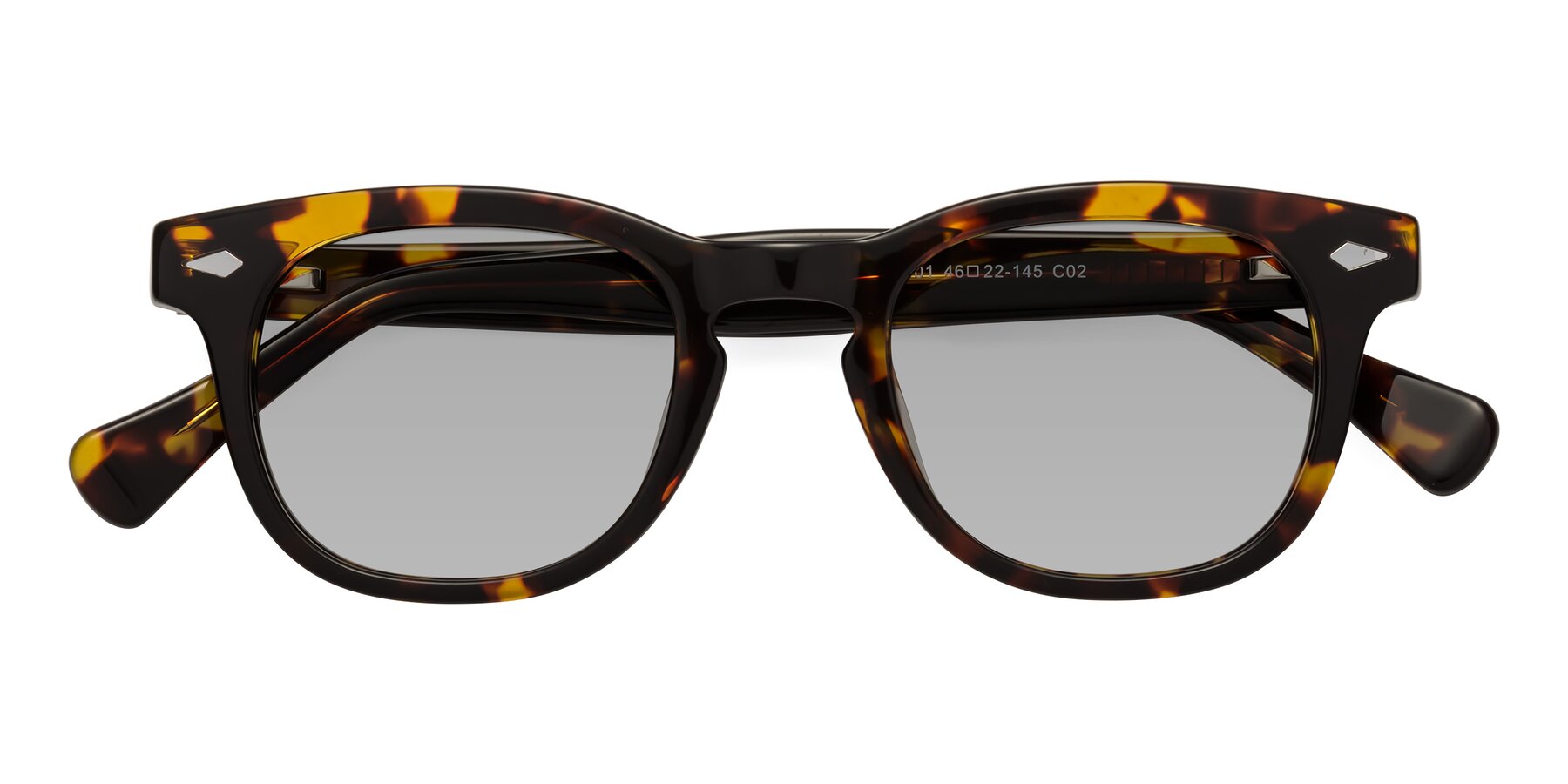 Folded Front of Tanna in Tortoise with Light Gray Tinted Lenses