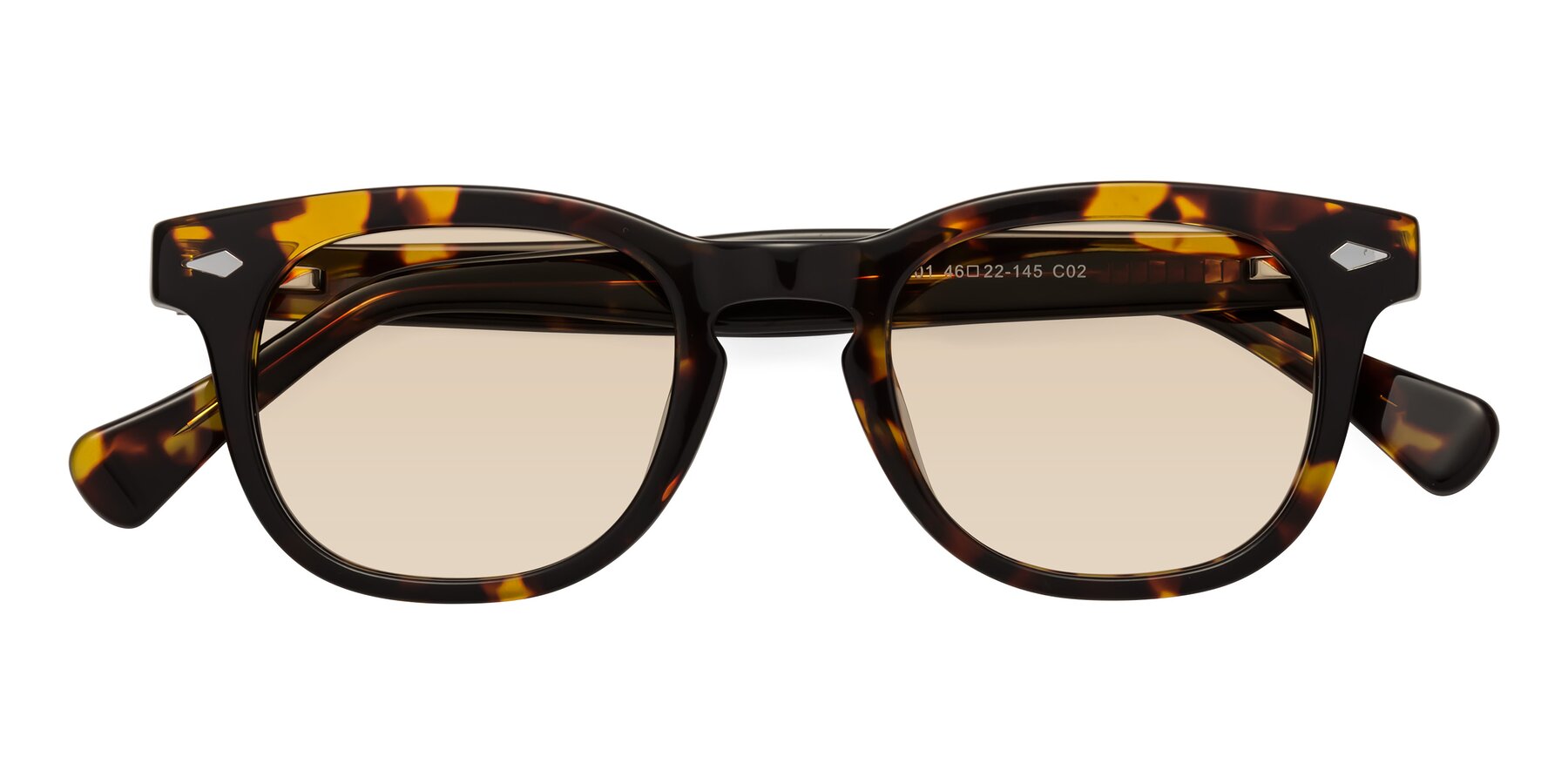 Folded Front of Tanna in Tortoise with Light Brown Tinted Lenses