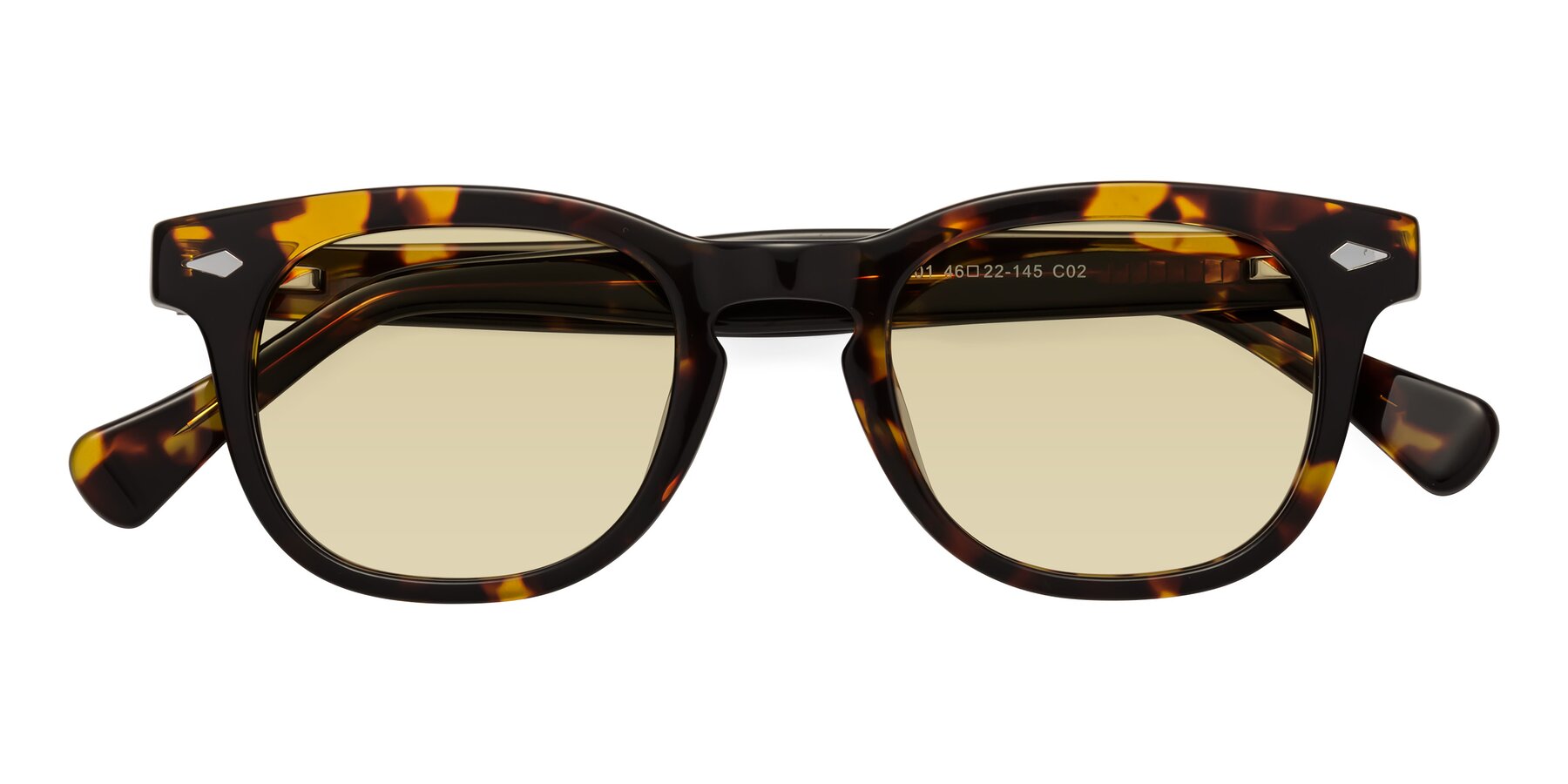 Folded Front of Tanna in Tortoise with Light Champagne Tinted Lenses