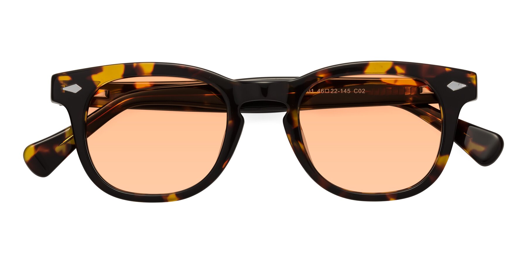 Folded Front of Tanna in Tortoise with Light Orange Tinted Lenses