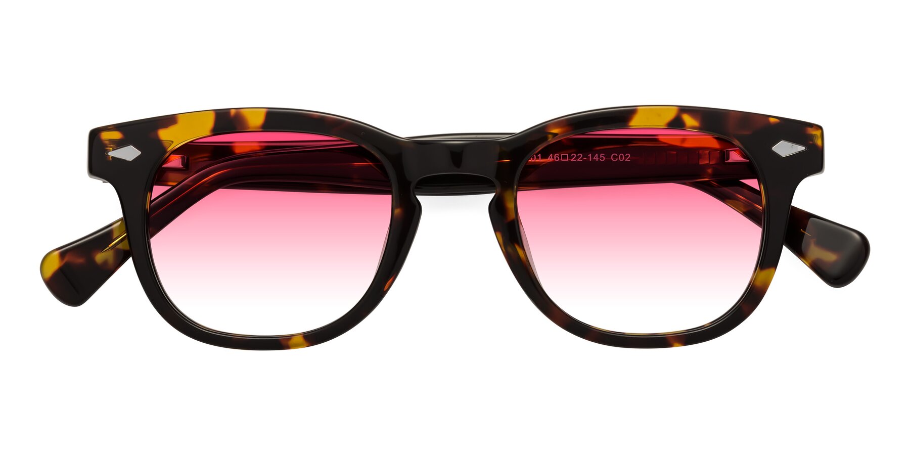 Folded Front of Tanna in Tortoise with Pink Gradient Lenses