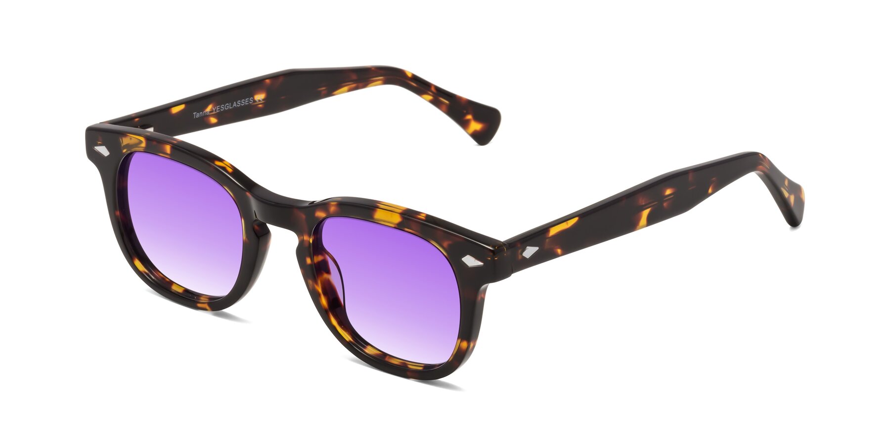 Angle of Tanna in Tortoise with Purple Gradient Lenses