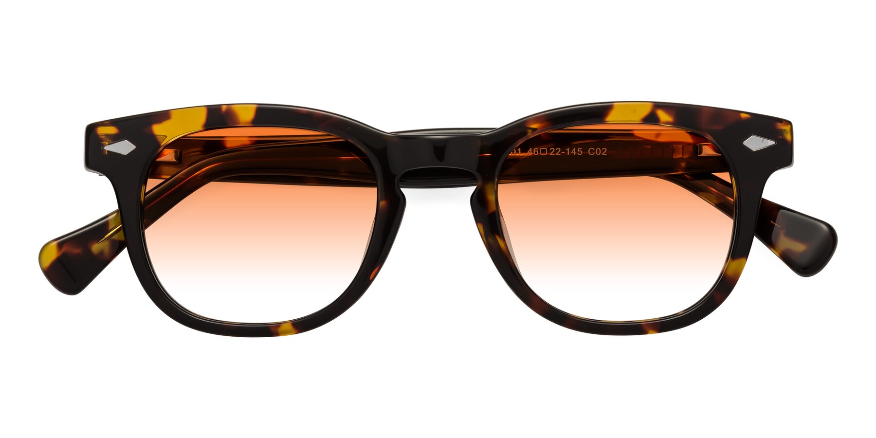Folded Front of Tanna in Tortoise with Orange Gradient Lenses