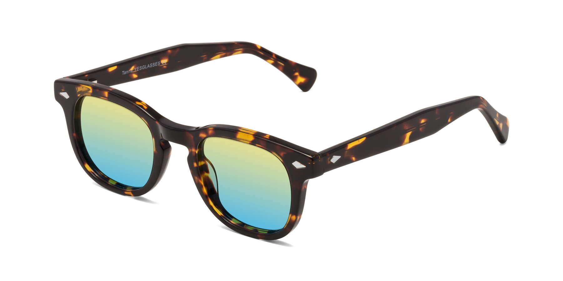 Angle of Tanna in Tortoise with Yellow / Blue Gradient Lenses