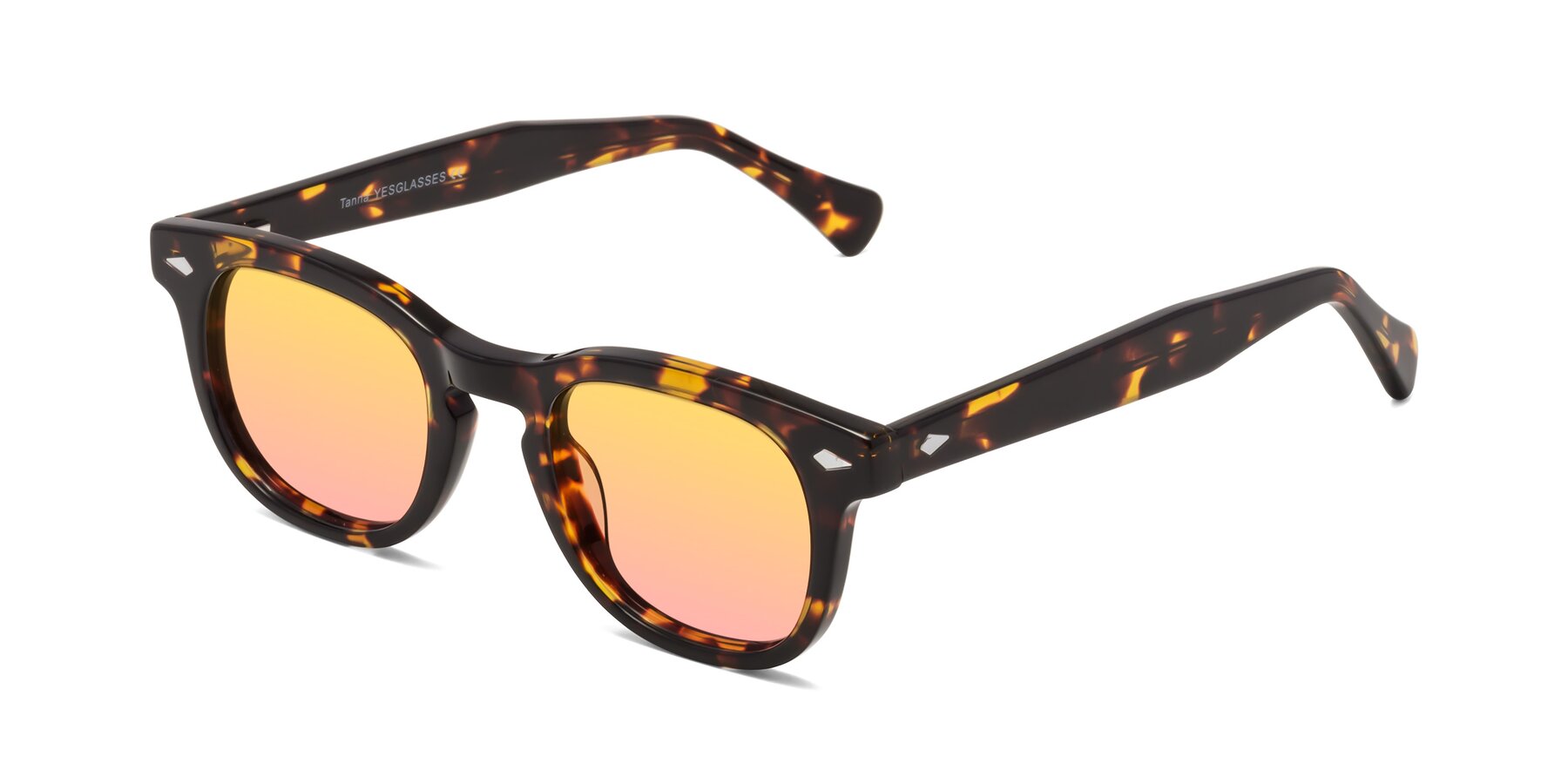 Angle of Tanna in Tortoise with Yellow / Pink Gradient Lenses