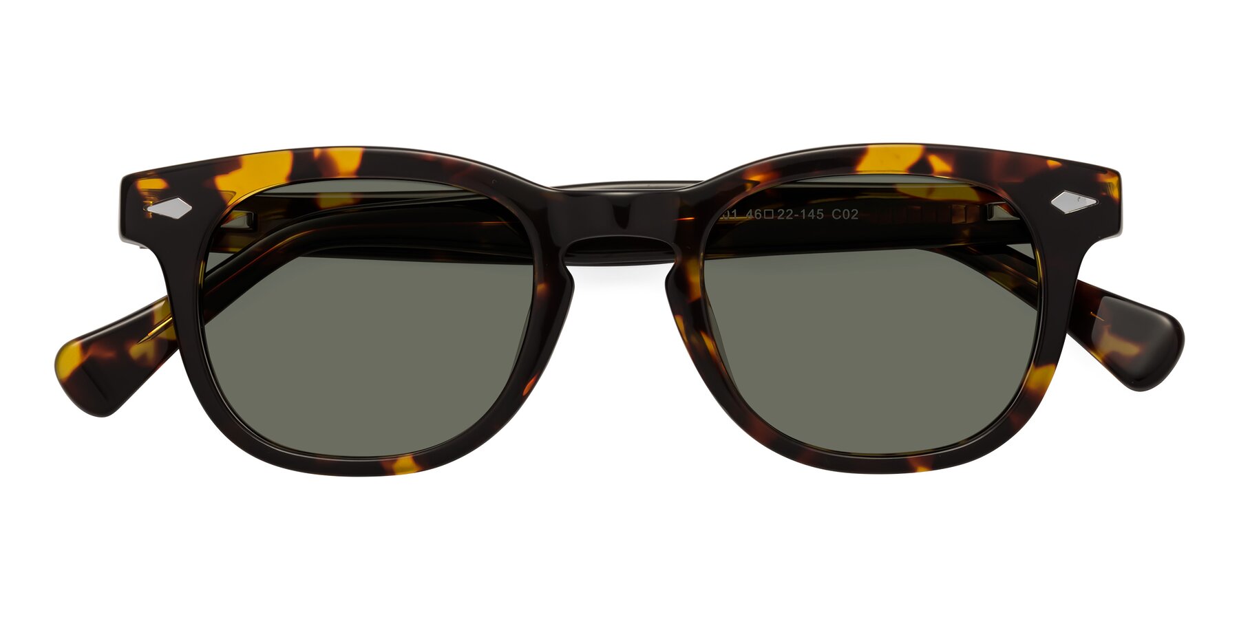 Folded Front of Tanna in Tortoise with Gray Polarized Lenses