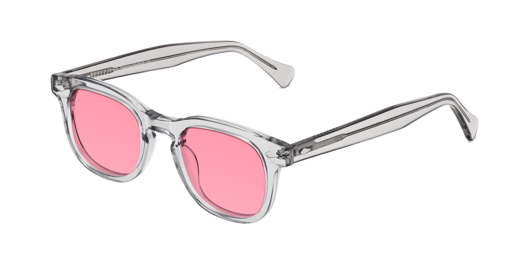 Angle of Tanna in Transparent Gray with Pink Tinted Lenses