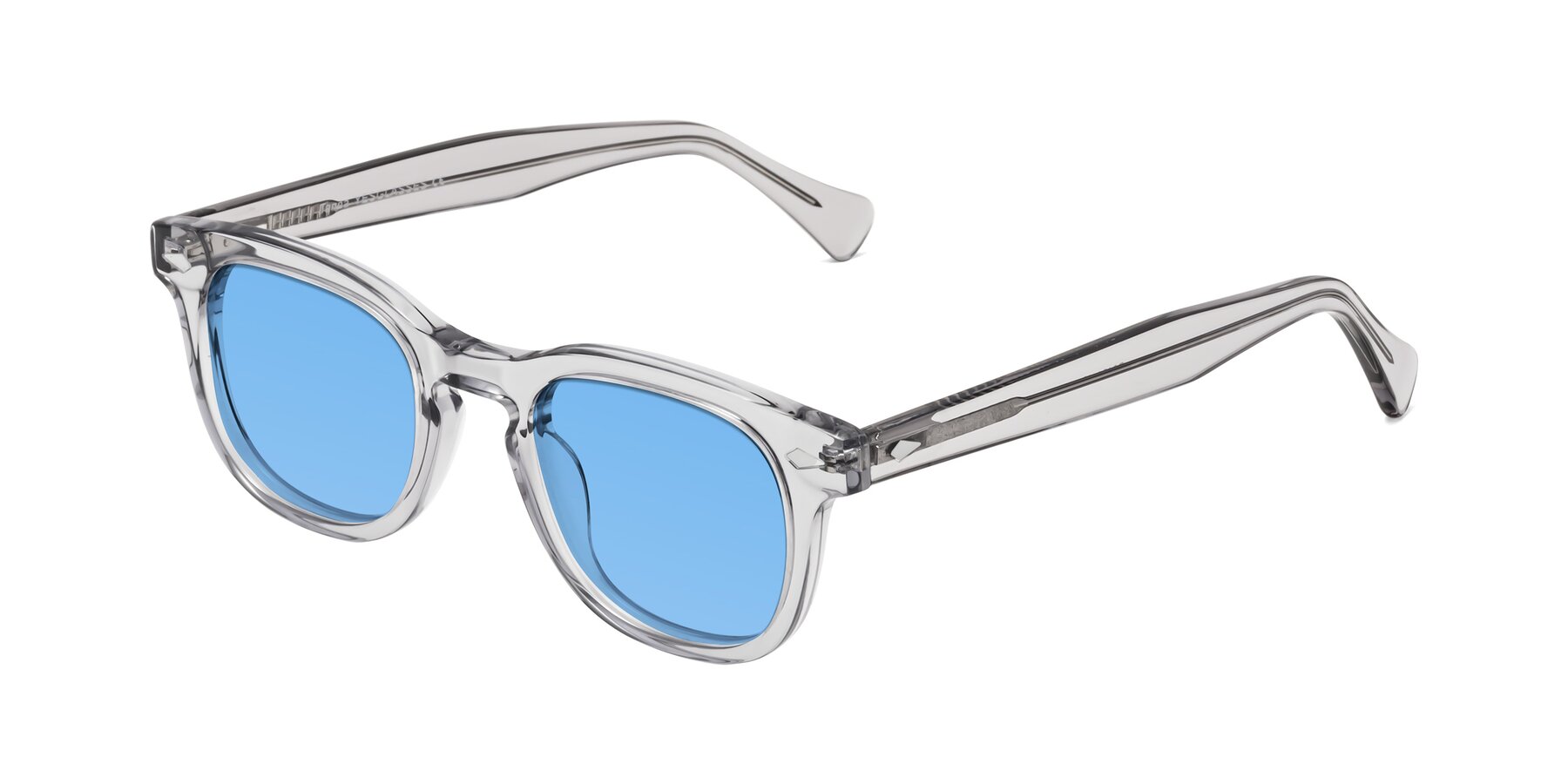 Angle of Tanna in Transparent Gray with Medium Blue Tinted Lenses