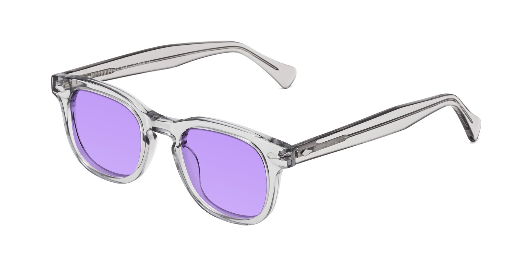 Angle of Tanna in Transparent Gray with Medium Purple Tinted Lenses