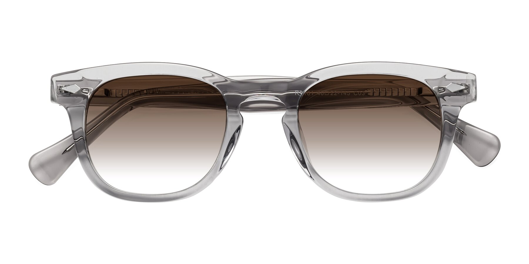 Folded Front of Tanna in Transparent Gray with Brown Gradient Lenses