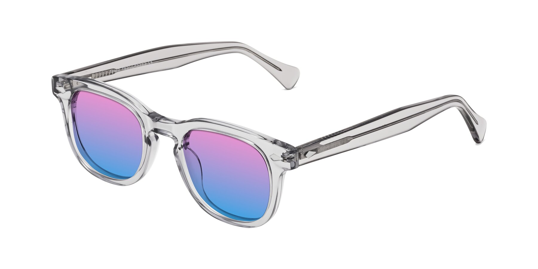 Angle of Tanna in Transparent Gray with Pink / Blue Gradient Lenses