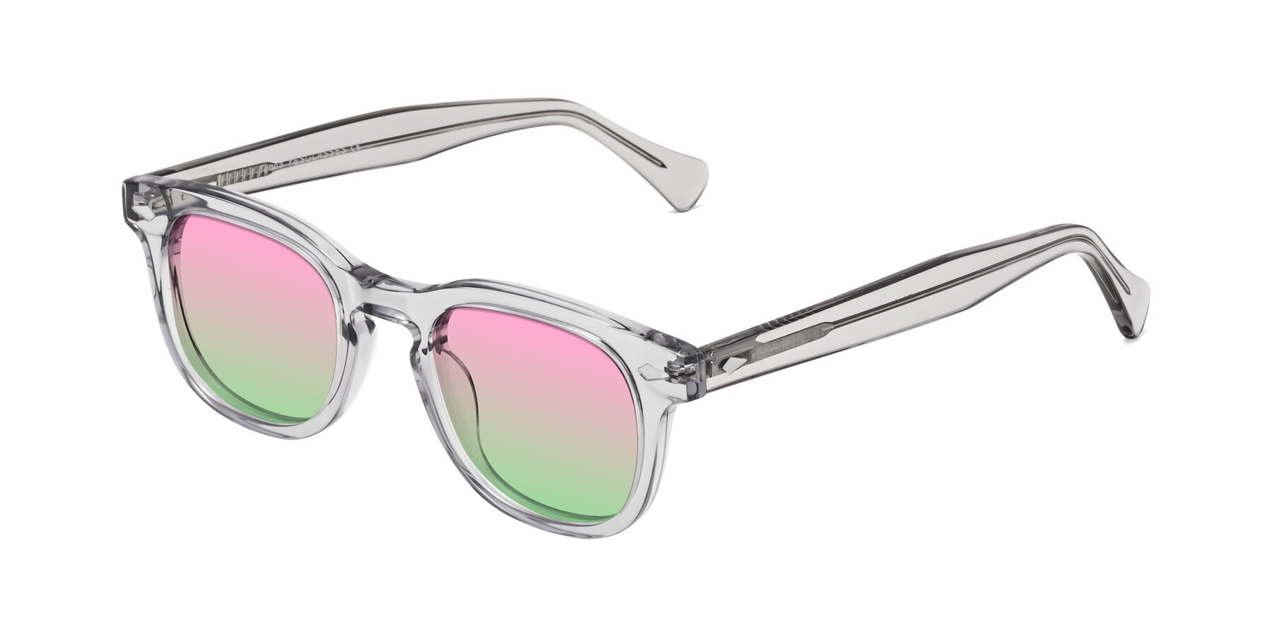 Angle of Tanna in Transparent Gray with Pink / Green Gradient Lenses