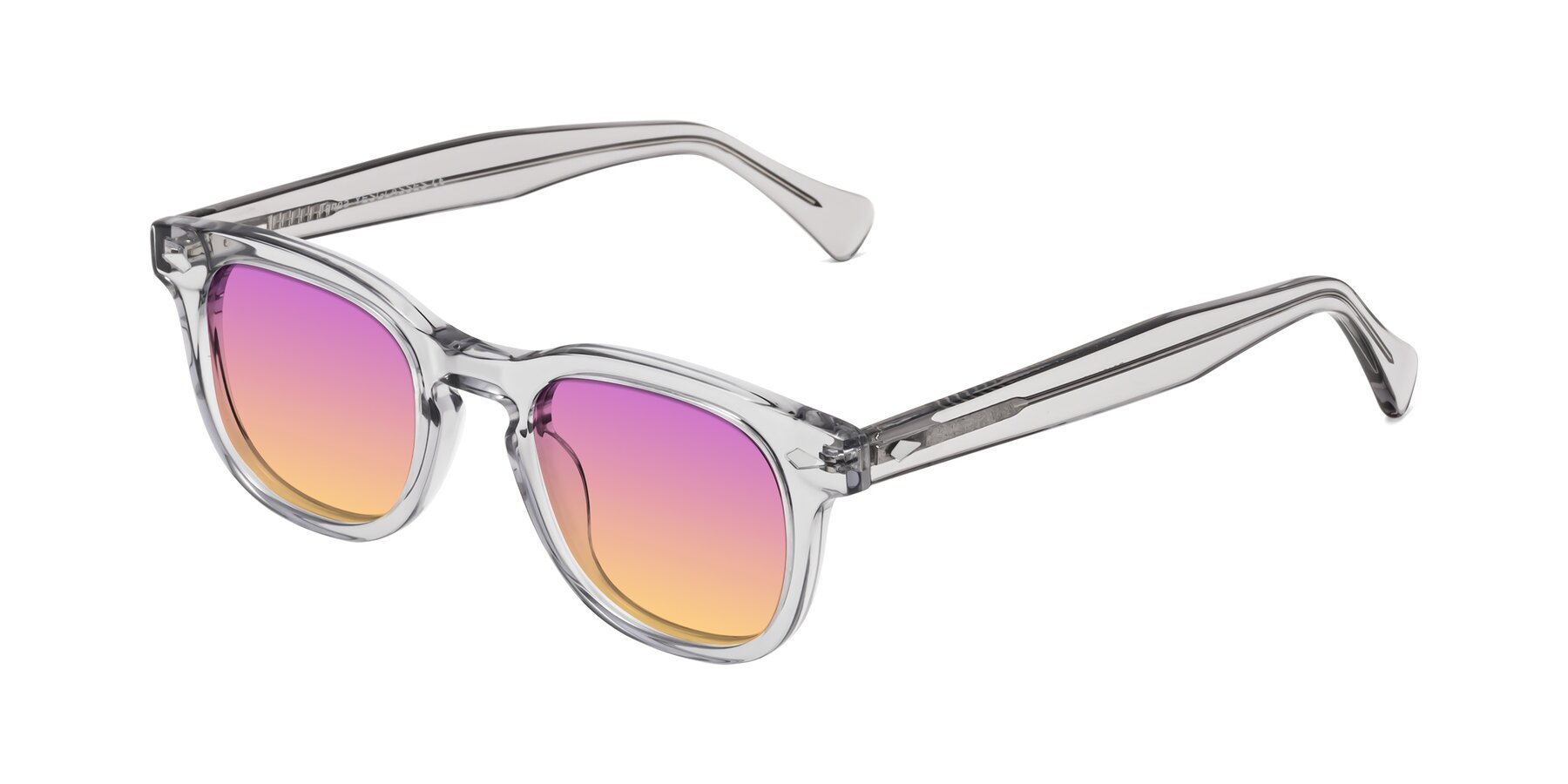 Angle of Tanna in Transparent Gray with Purple / Yellow Gradient Lenses