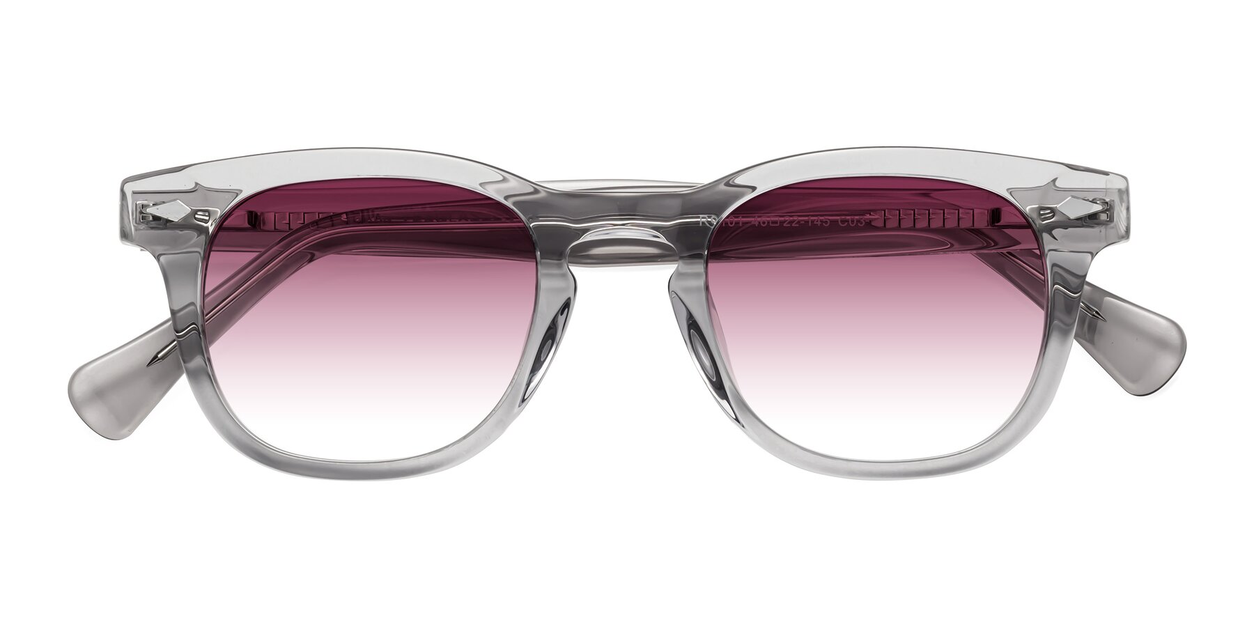 Folded Front of Tanna in Transparent Gray with Wine Gradient Lenses