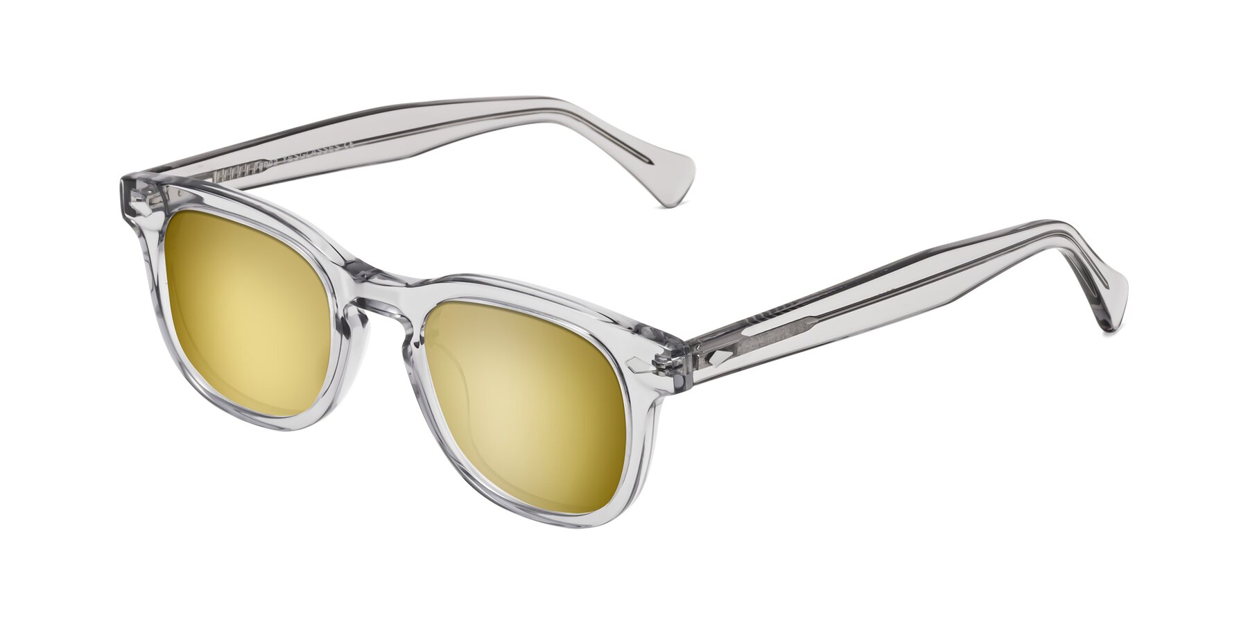 Angle of Tanna in Transparent Gray with Gold Mirrored Lenses