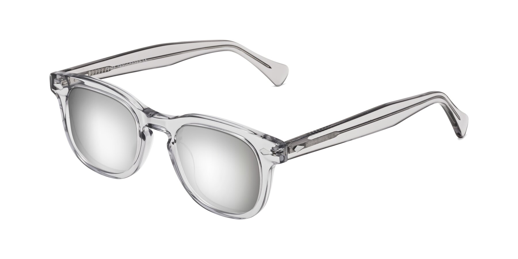 Angle of Tanna in Transparent Gray with Silver Mirrored Lenses