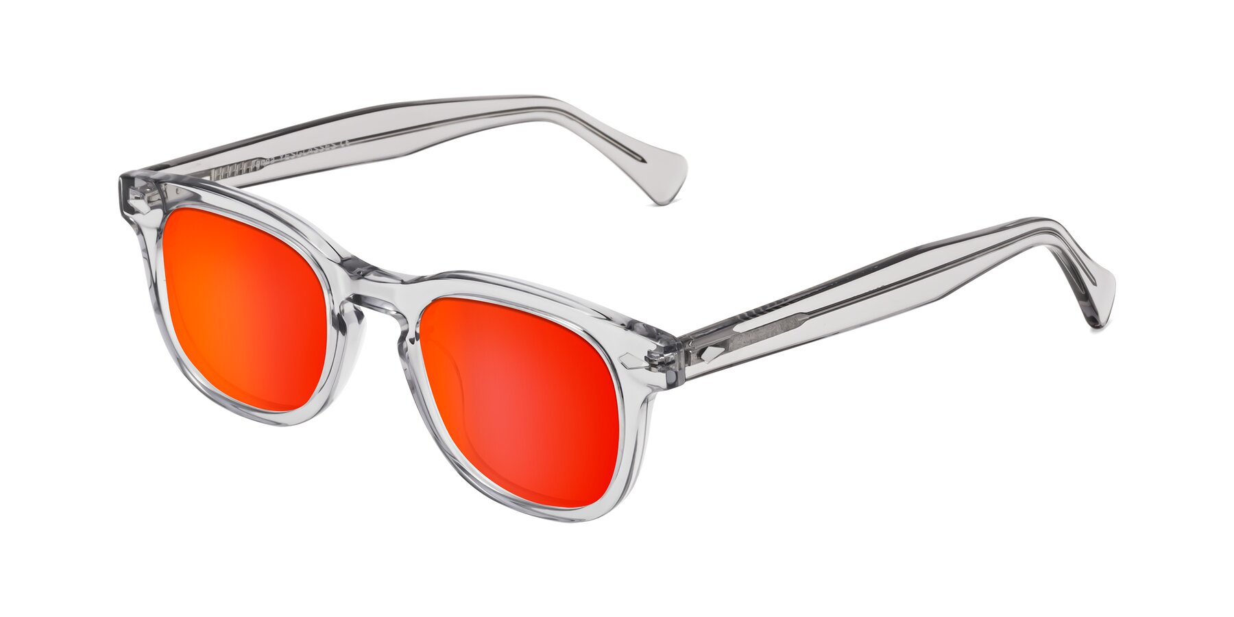 Angle of Tanna in Transparent Gray with Red Gold Mirrored Lenses