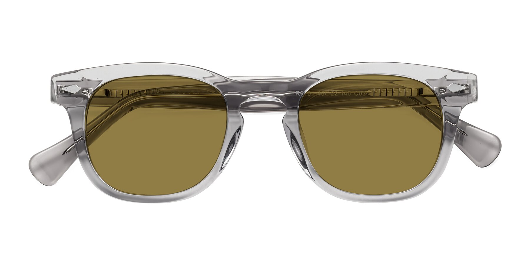 Folded Front of Tanna in Transparent Gray with Brown Polarized Lenses