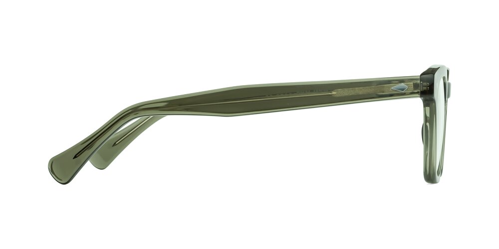 Transparent Green Retro-Vintage Keyhole Bridge Acetate Eyeglasses - Tanna