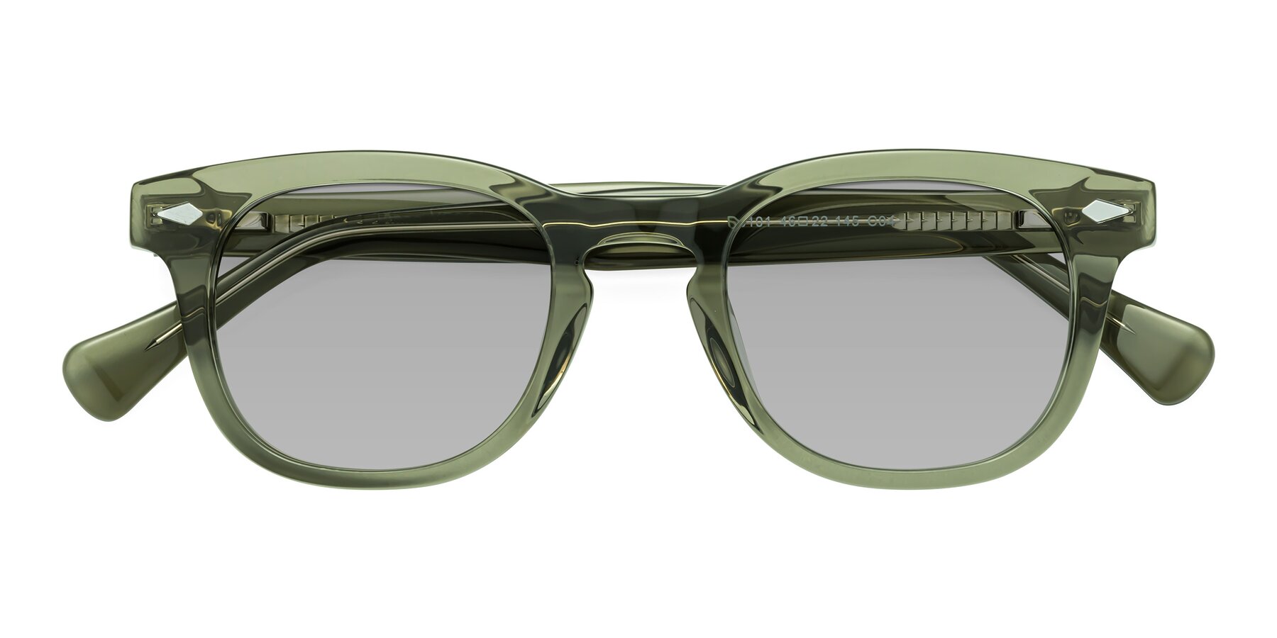 Folded Front of Tanna in Grayish Green with Light Gray Tinted Lenses