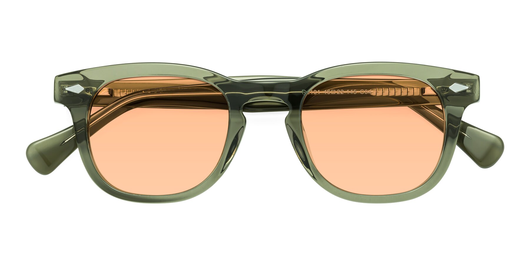 Folded Front of Tanna in Grayish Green with Light Orange Tinted Lenses