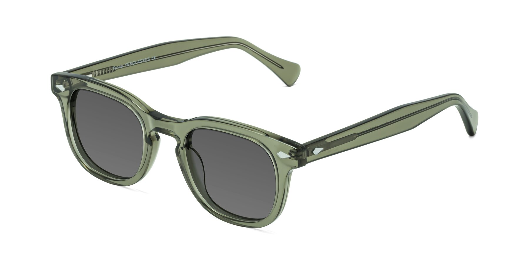 Angle of Tanna in Grayish Green with Medium Gray Tinted Lenses