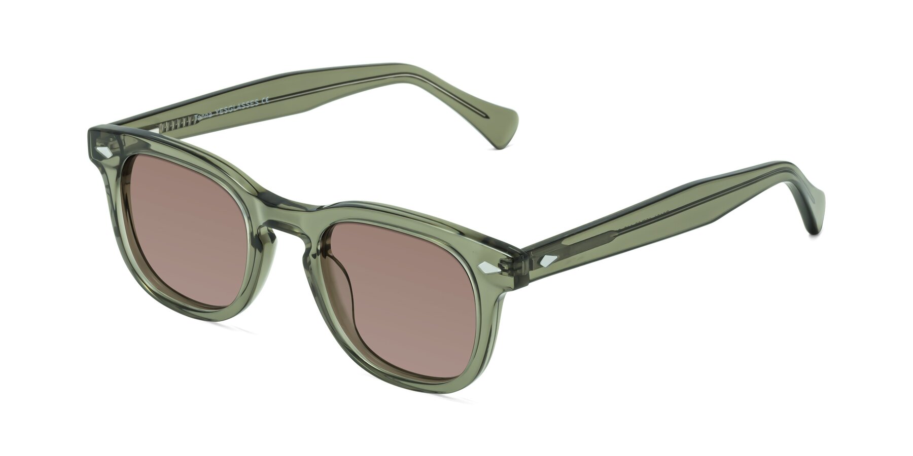 Angle of Tanna in Grayish Green with Medium Brown Tinted Lenses