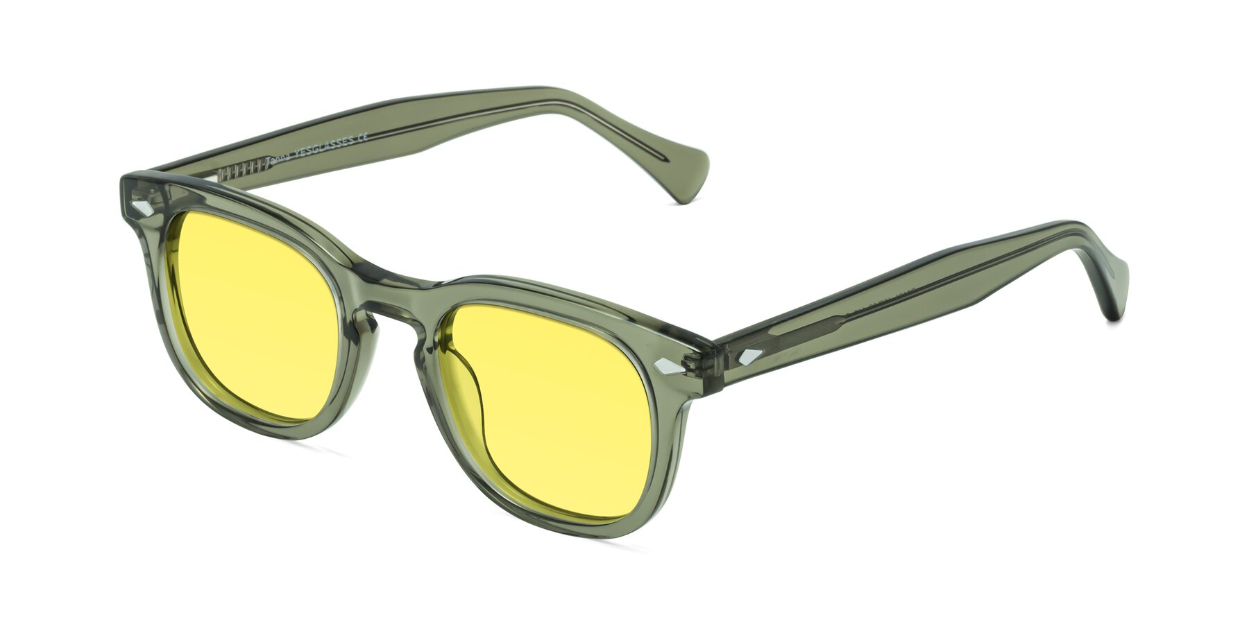 Angle of Tanna in Grayish Green with Medium Yellow Tinted Lenses