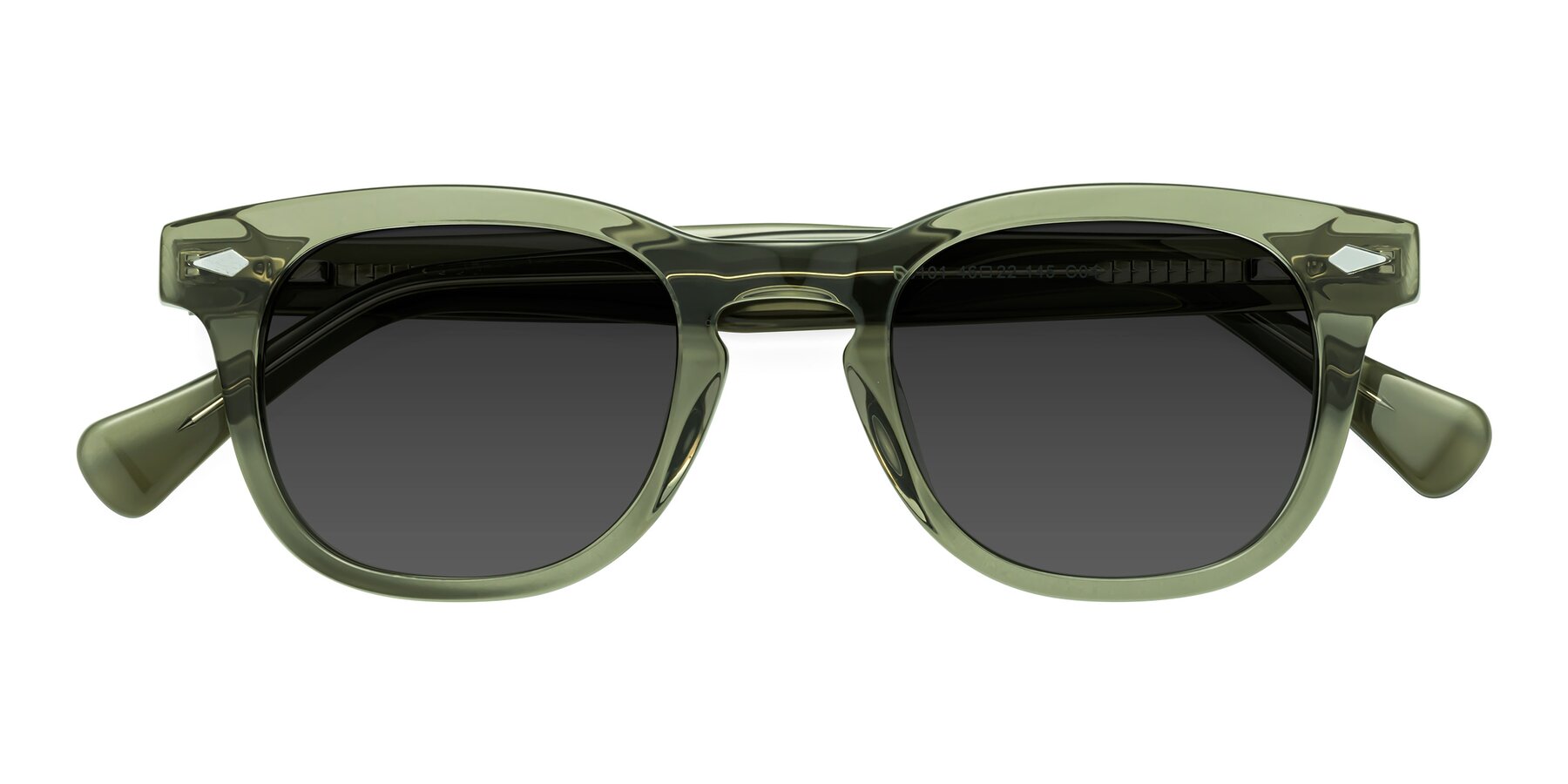 Folded Front of Tanna in Grayish Green with Gray Tinted Lenses