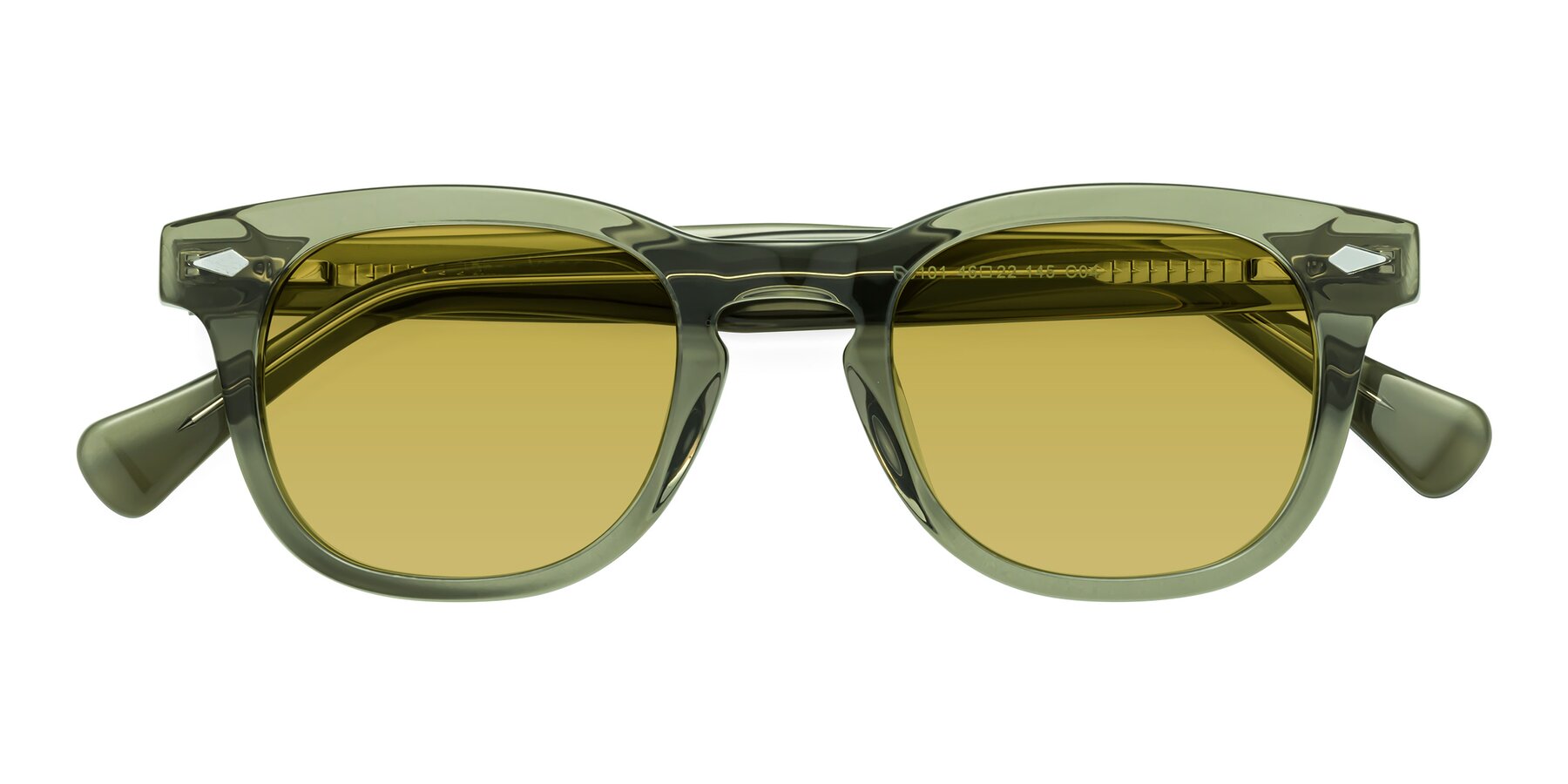 Folded Front of Tanna in Grayish Green with Champagne Tinted Lenses