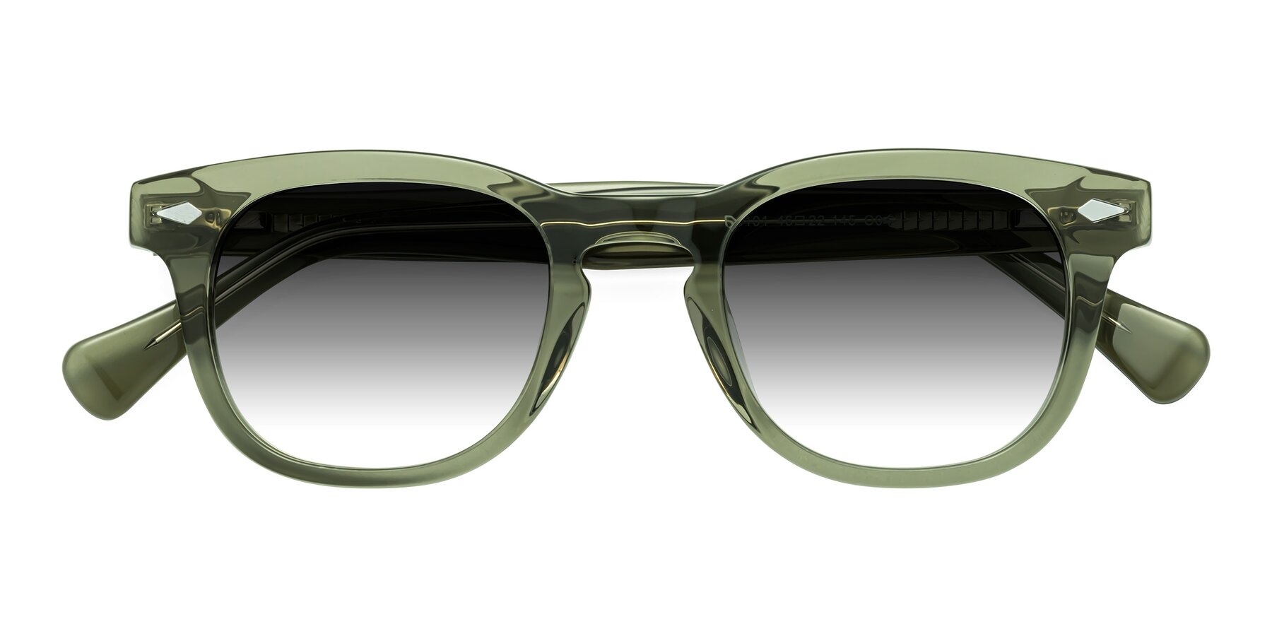 Folded Front of Tanna in Grayish Green with Gray Gradient Lenses