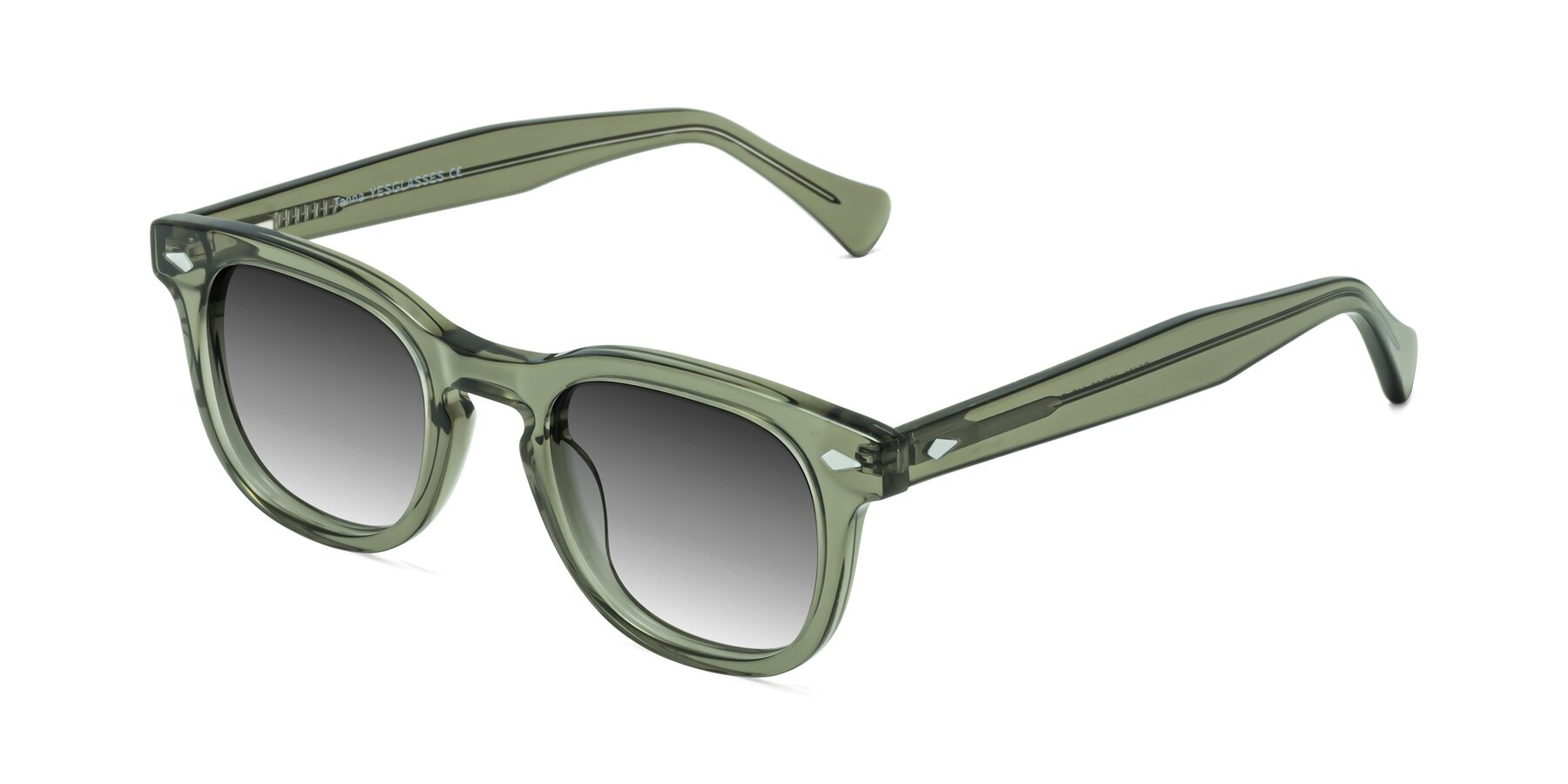 Angle of Tanna in Grayish Green with Gray Gradient Lenses