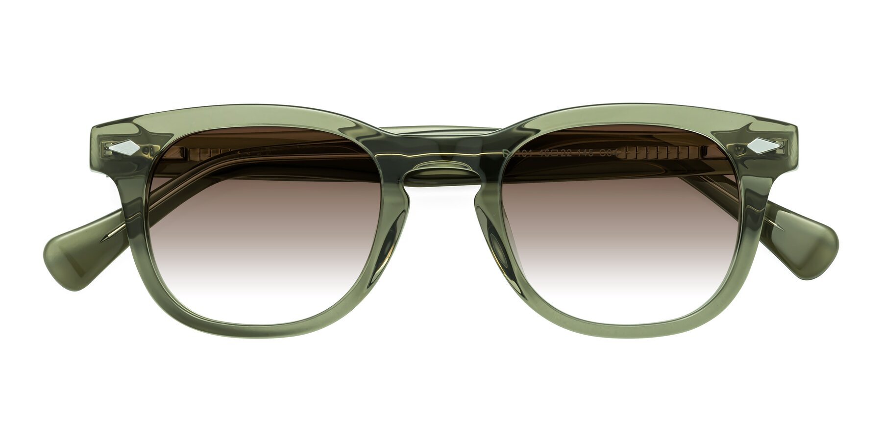 Folded Front of Tanna in Grayish Green with Brown Gradient Lenses