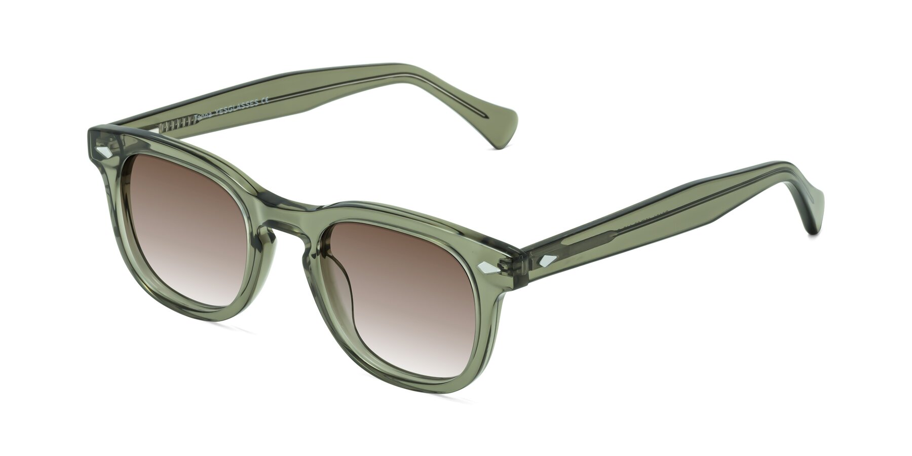 Angle of Tanna in Grayish Green with Brown Gradient Lenses