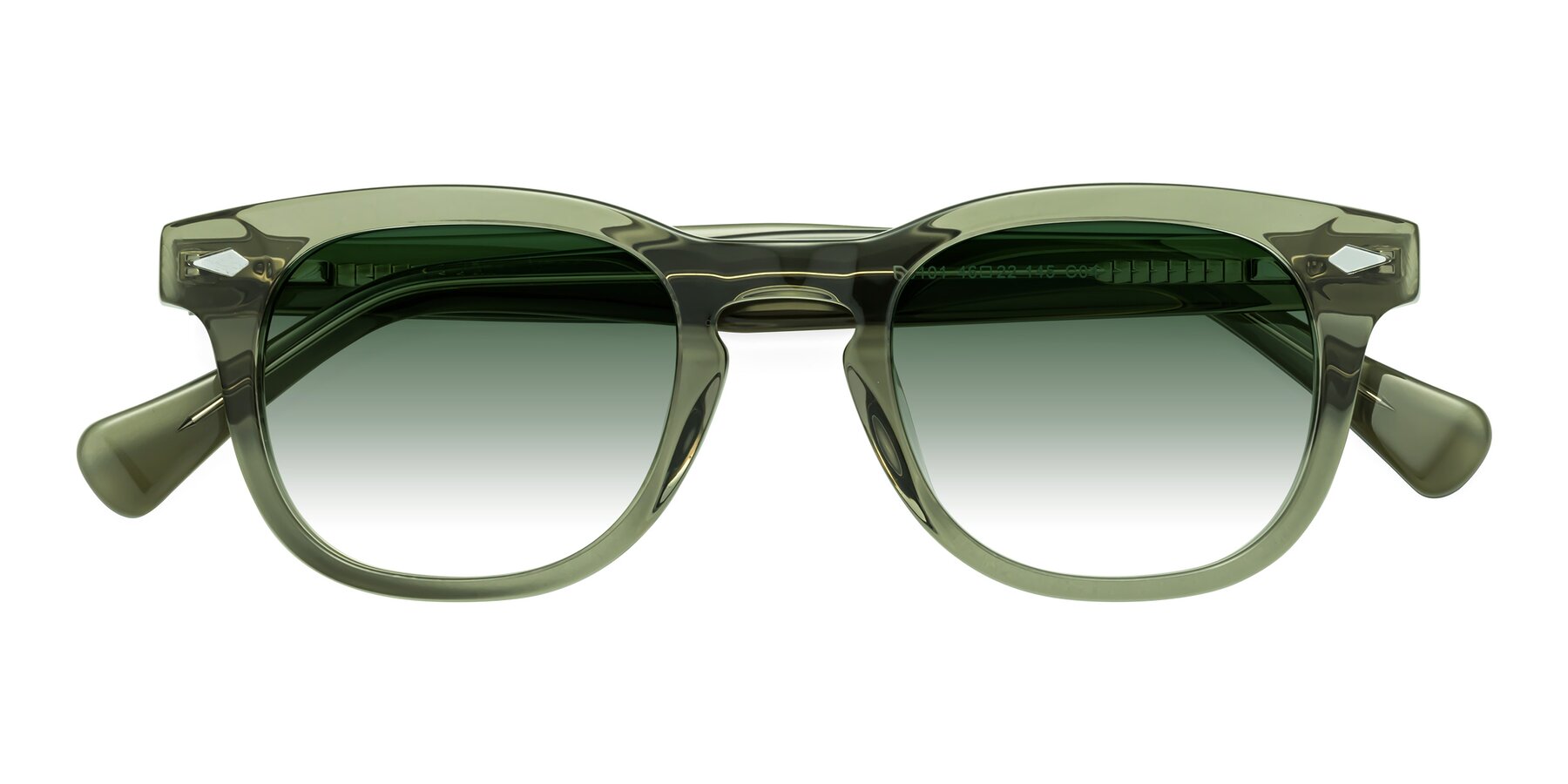 Folded Front of Tanna in Grayish Green with Green Gradient Lenses
