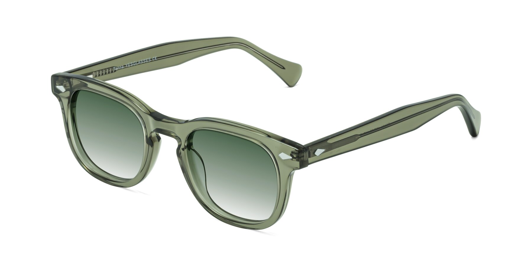 Angle of Tanna in Grayish Green with Green Gradient Lenses