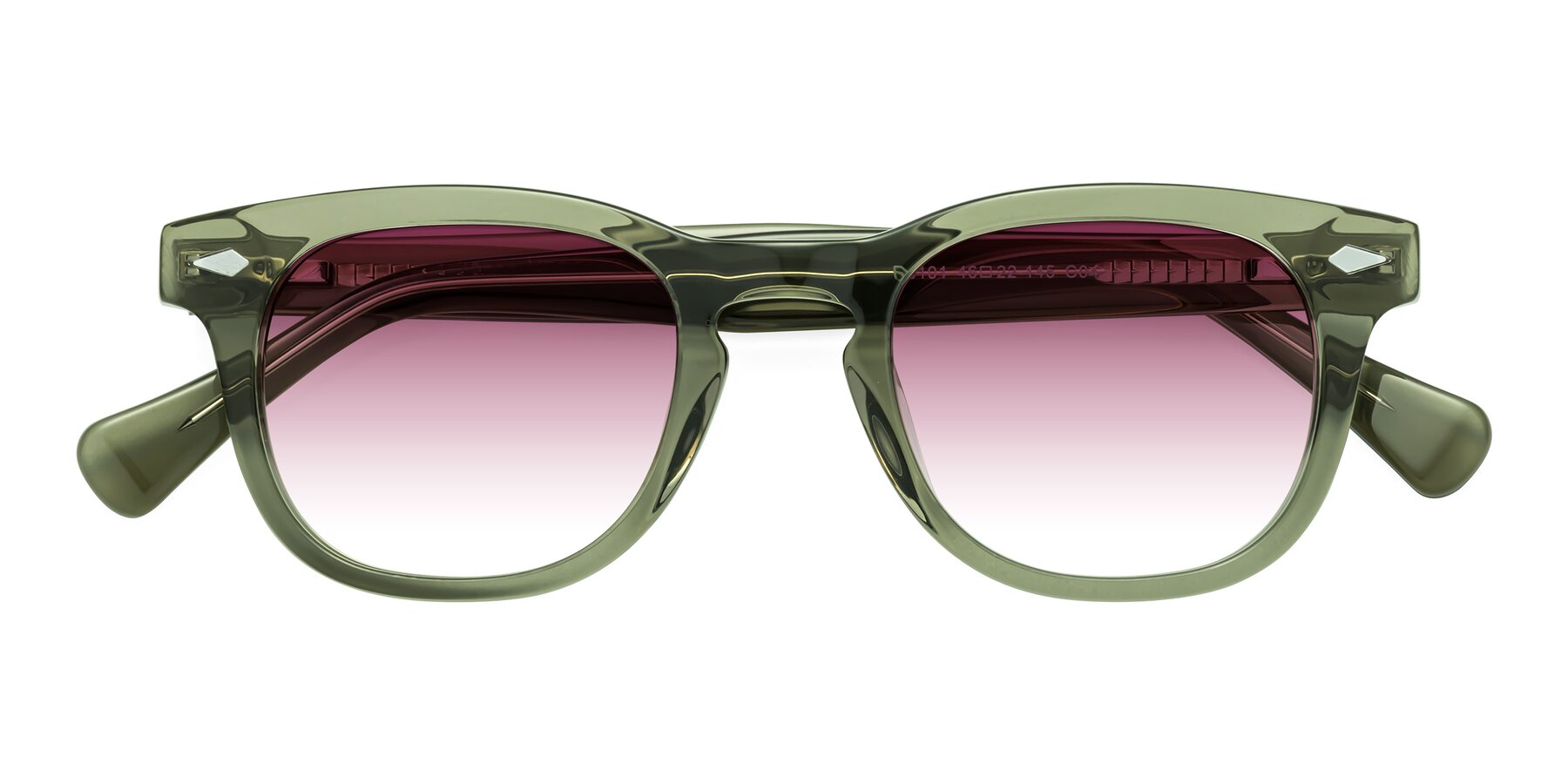 Folded Front of Tanna in Grayish Green with Wine Gradient Lenses