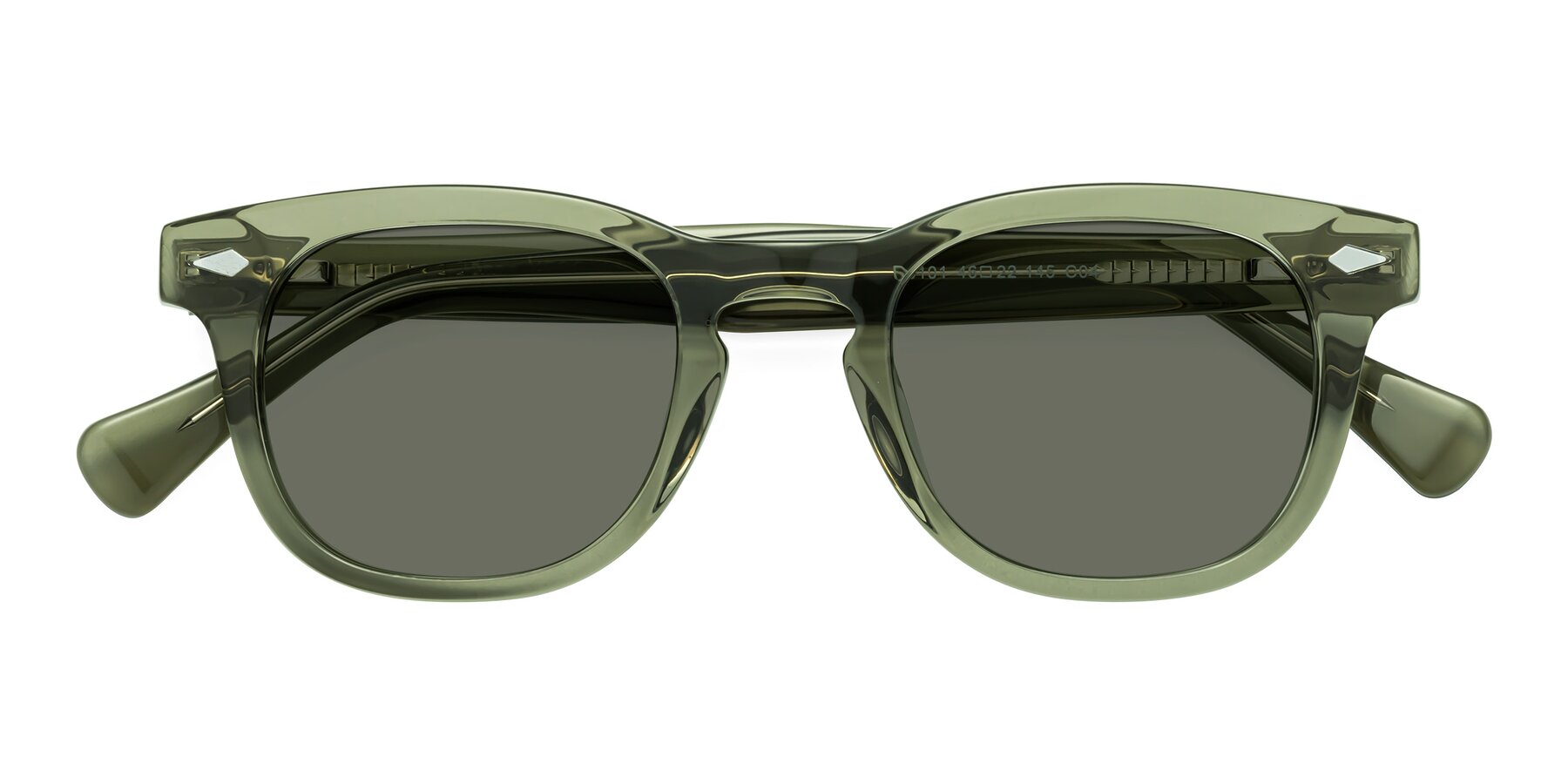 Folded Front of Tanna in Grayish Green with Gray Polarized Lenses