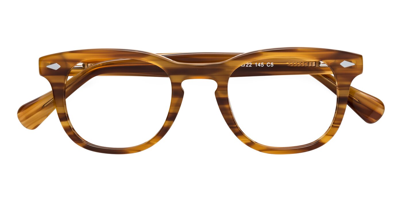 Tanna - Amber Striped Eyeglasses