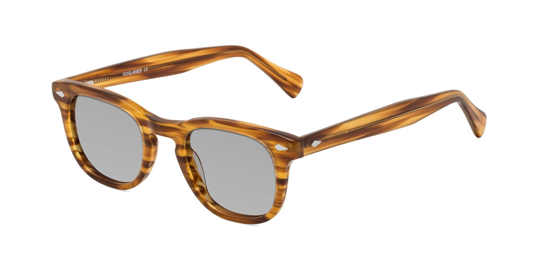 Angle of Tanna in Amber Striped with Light Gray Tinted Lenses