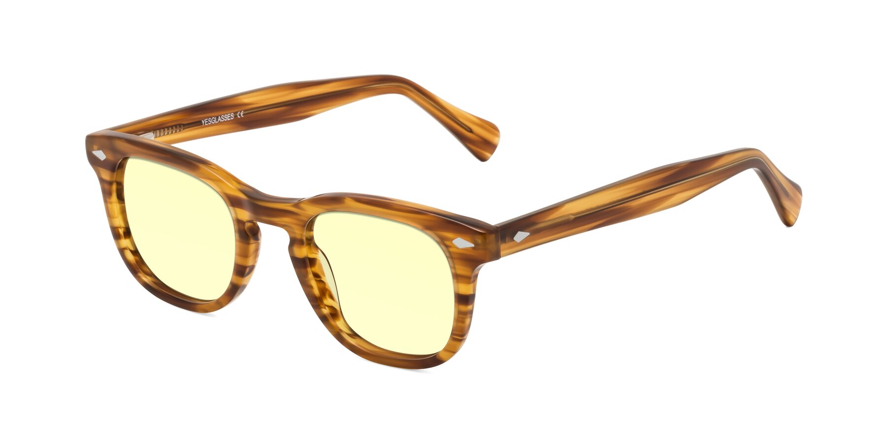 Angle of Tanna in Amber Striped with Light Yellow Tinted Lenses