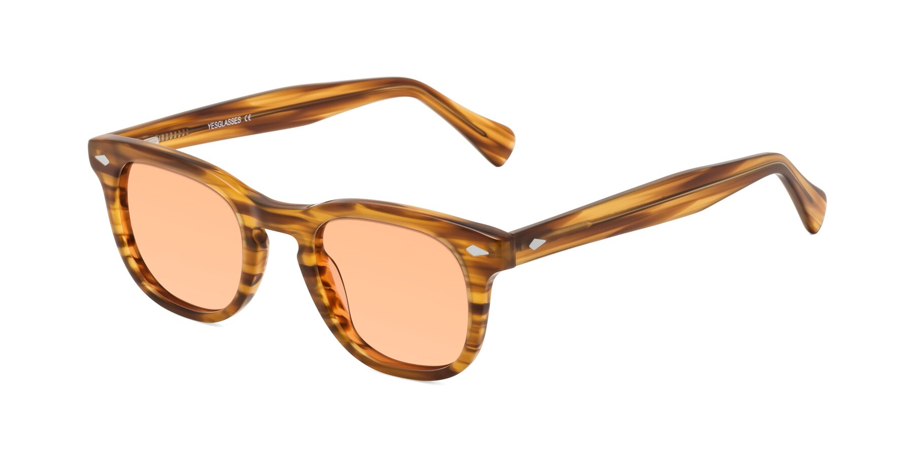 Angle of Tanna in Amber Striped with Light Orange Tinted Lenses