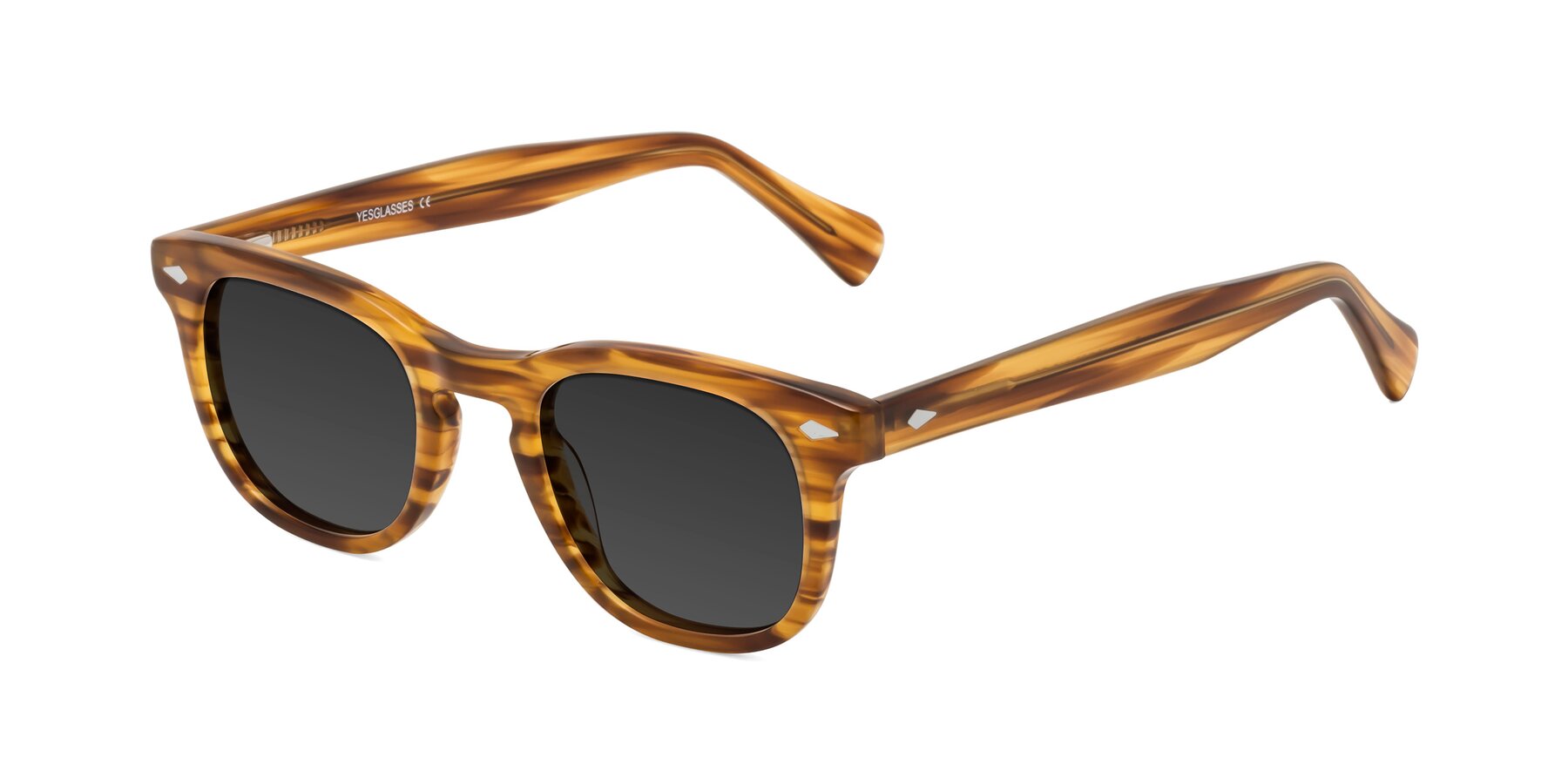 Angle of Tanna in Amber Striped with Gray Tinted Lenses