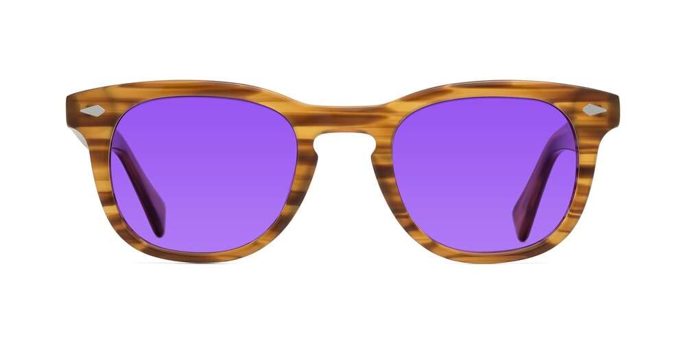 Tanna - Amber Striped Tinted Sunglasses