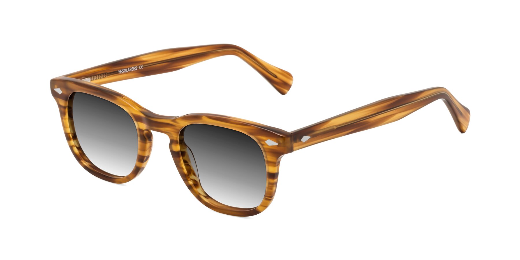 Angle of Tanna in Amber Striped with Gray Gradient Lenses