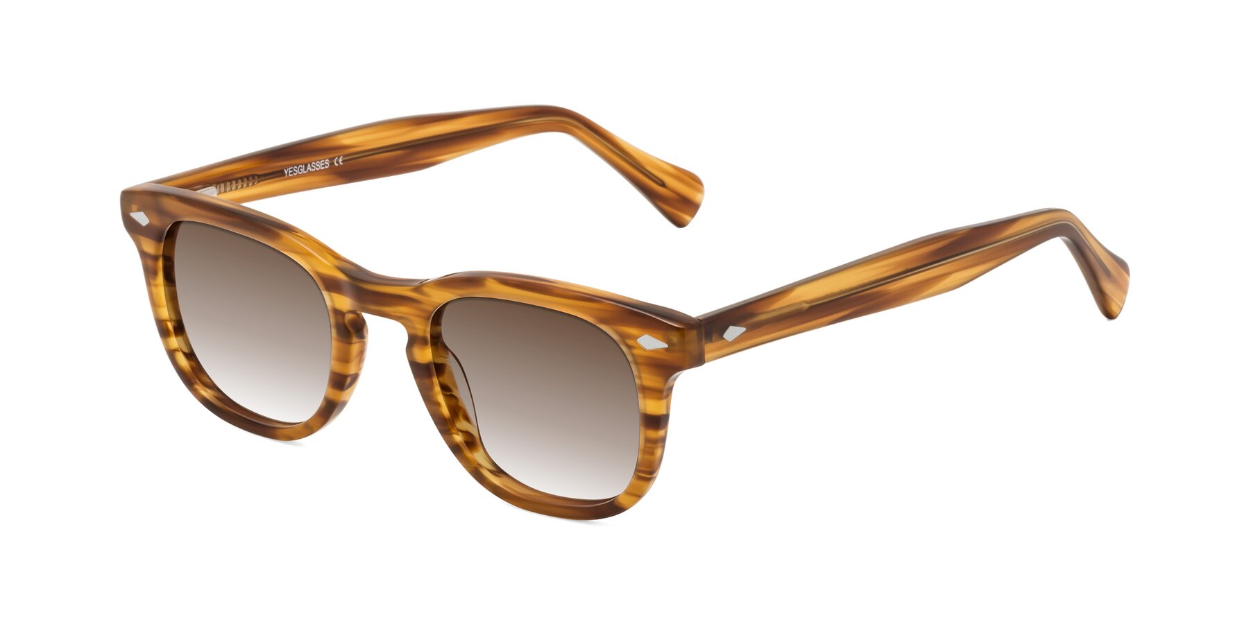 Angle of Tanna in Amber Striped with Brown Gradient Lenses