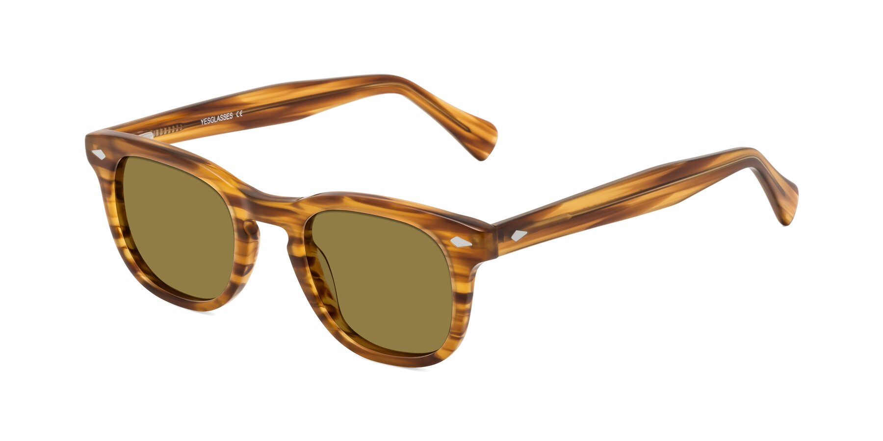 Angle of Tanna in Amber Striped with Brown Polarized Lenses