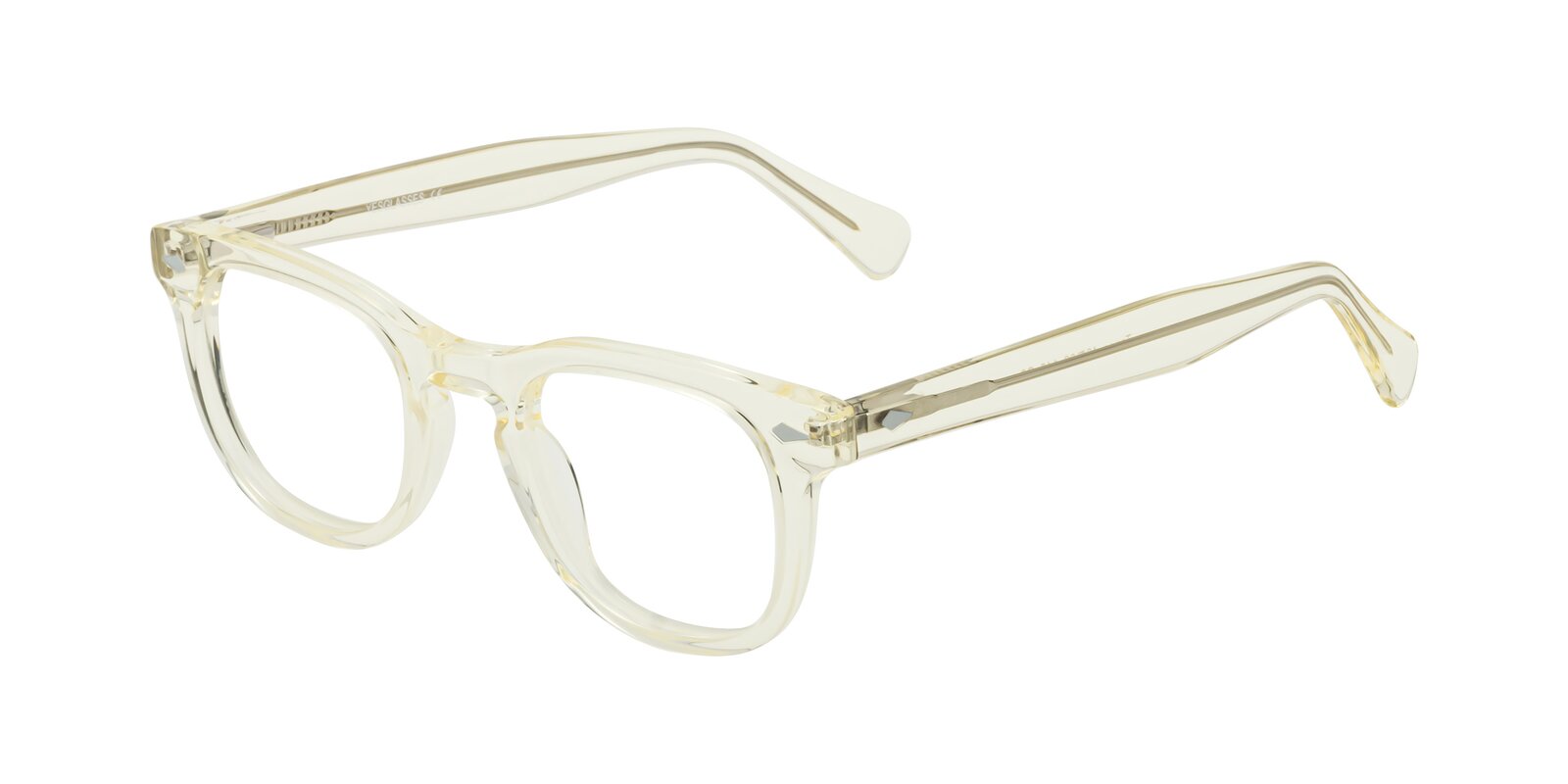 Transparent Yellow Keyhole Bridge Retro-Vintage Acetate Eyeglasses - Tanna